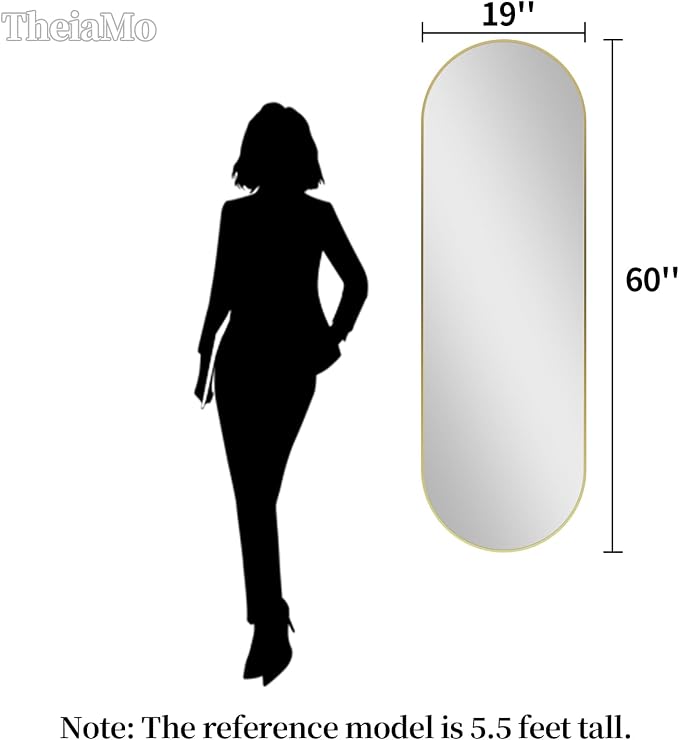 Oval Full Length Mirror, Ultra-Clear Explosion-Proof Dressing Mirror, Simple & - Image 2