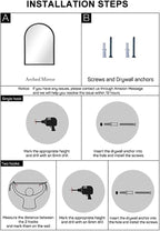 Dewfig Arched Wall Mounted Mirror, Arch Black Mirror - Image 9