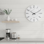 Crosstime Wall Clock White Marble Theme Modern Decorative Waterproof Glass Clock - Image 7