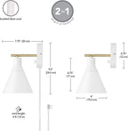 Globe Electric 65542 1-Light Plug-in or Hardwire Wall Sconce, Matte White - Image 14