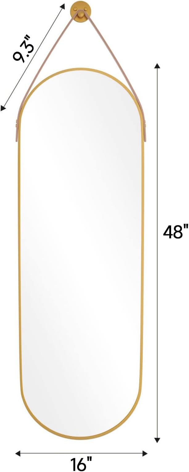 Full Length Mirror, Oval Wall Mounted Mirror, Wall Mirrors Full Length - Image 4