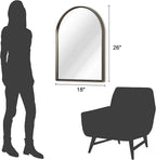 Arched Wall Mirror Bathroom Mirror Brushed Metal Vanity Wall Mounted Mirror - Image 7