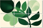 6 Pack Art Acoustic Panels Sound Absorbing Boho Botanical Leaf Orange Green by Unknown