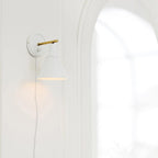 Globe Electric 65542 1-Light Plug-in or Hardwire Wall Sconce, Matte White - Image 5