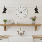 Crosstime Wall Clock White Marble Theme Modern Decorative Waterproof Glass Clock - Image 5