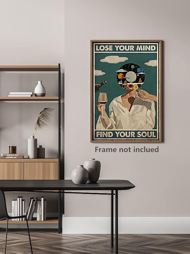Vintage Lose Your Mind Find Your Soul Poster Mental Health Inspirational Quote - Image 5