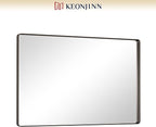 Keonjinn Black Bathroom Mirror 55 x 36 Inch Large Rounded Rectangle Mirror - Image 9