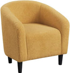 Yaheetech Small 25.5in Wide Sherpa Barrel Accent Chair, Mustard Yellow by Yaheetech