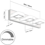 Ralbay Dimmable LED Vanity Light Modern 3 Light Acrylic Stainless Steel - Image 3