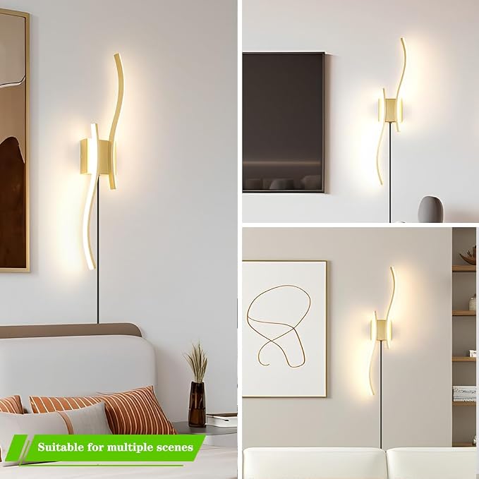 Daunton Modern Plug in Wall Sconce Set of 2, 3CCT Adjustable & Memory Function - Image 6
