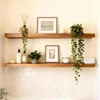 ROGMARS 36 Inches Long Walnut Floating Shelves, Rustic Solid Wood Farmhouse - Image 7