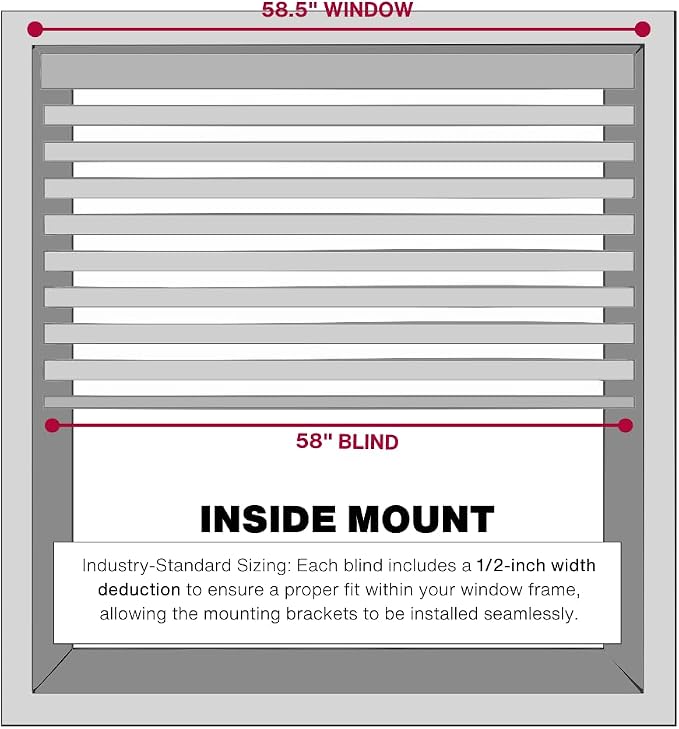 LOTUS & WINDOWARE Cordless Mini Blind, 58.5" Wide x 48" Long - Image 4