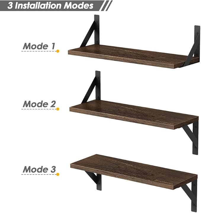 Forbena Rustic Floating Book Shelves - Image 7