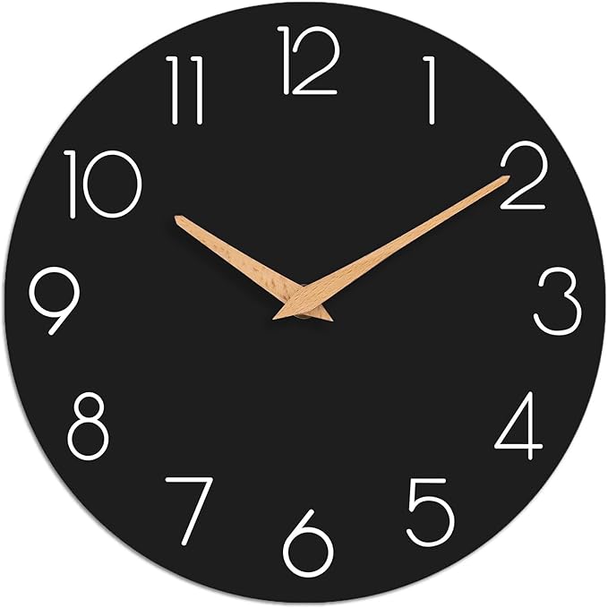 cicininc Wall Clock, 16 Inch Wooden Battery Operated Wall Clocks Silent by CICININCOfficial