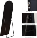 Arched Mirror - Full Length, Standing or Wall Mounted, Aluminum Frame - Black - Image 5