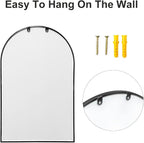 Dewfig Arch Wall Mirror Mounted Decorative, Arched Window Pane Mirror - Image 5