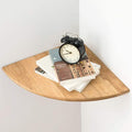 Corner Shelf, 16inch Natural Oak Solid Wood Floating Corner Shelves Wall Mount by Coamily