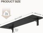 HOOBRO Floating Shelves for Wall, 23.6" Wall Mounted Shelves Set of 2, Hanging - Image 3