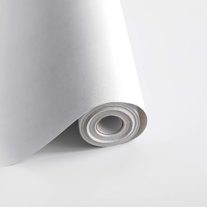 Safiyya 984.2"x17.7" Peel and Stick Wallpaper White Contact Paper Modern Wall by SAFIYYA