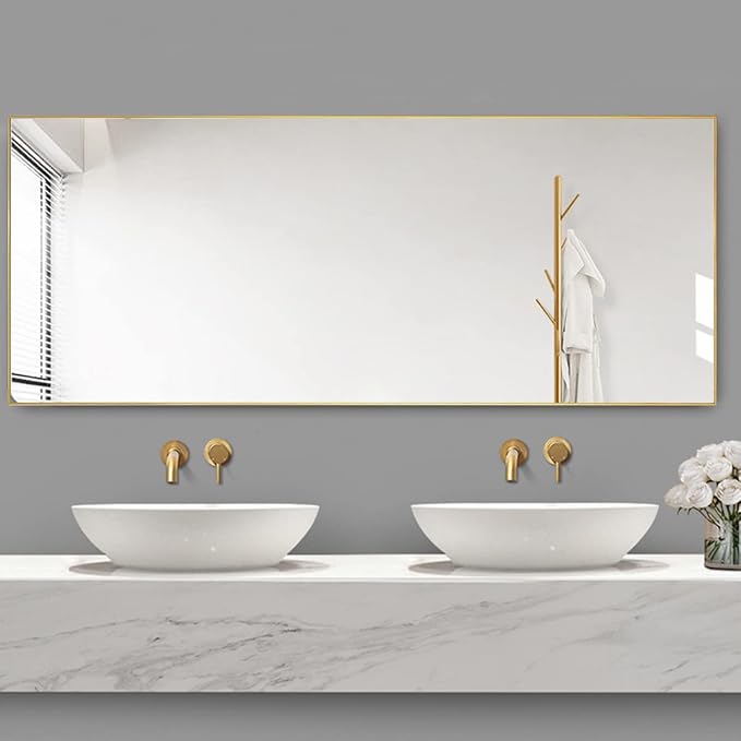 Dewfig Full Length Mirror with Stand, Full Body Mirrors, Hanging or Wall - Image 4