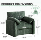 Howjoe 2 Pack Accent Chair for Living Room, Oversized Armchair, Green - Image 2