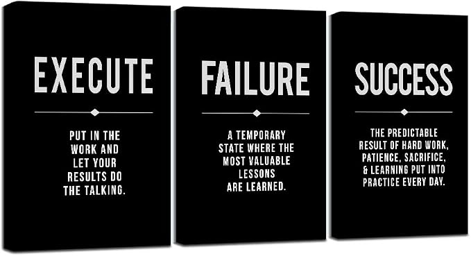 Framed Canvas Wall Art Success Quote, Office Wall Art, Positive Motivational - Image 8