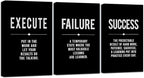 Framed Canvas Wall Art Success Quote, Office Wall Art, Positive Motivational by EPHANYART