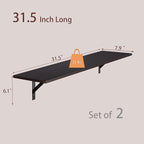 DINZI LVJ Long Wall Shelves, 31.5 Inch Wall Mounted Shelves Set of 2, - Image 3