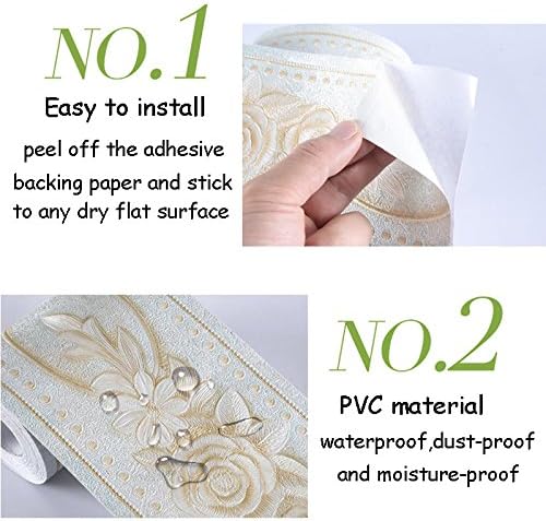 Creation Core 4.2x196.8 Waterproof Wallpaper Border 3D Pattern Wall Decor - Image 4