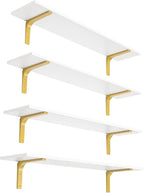 DINZI LVJ Long Wall Shelves, 39.4" Wall Mounted Shelves Set of 4, Large by DINZILVJ