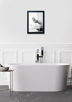 Framed Elephant Wall Art Black and White Bathroom Wall Decor Funny Animal - Image 5