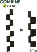 Furinno Rossi Wall Mount Floating Corner Shelf, 3-Tier Radial Set of 2 - Image 5