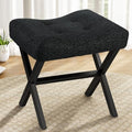Memobarco 18-Inch Large Vanity Stool Chair, Black Makeup Stool by MEMOBARCO
