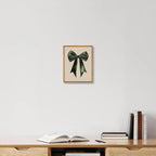 AtterrirArt Bow framed wall art, cute canvas picture print, vintage green wall - Image 2