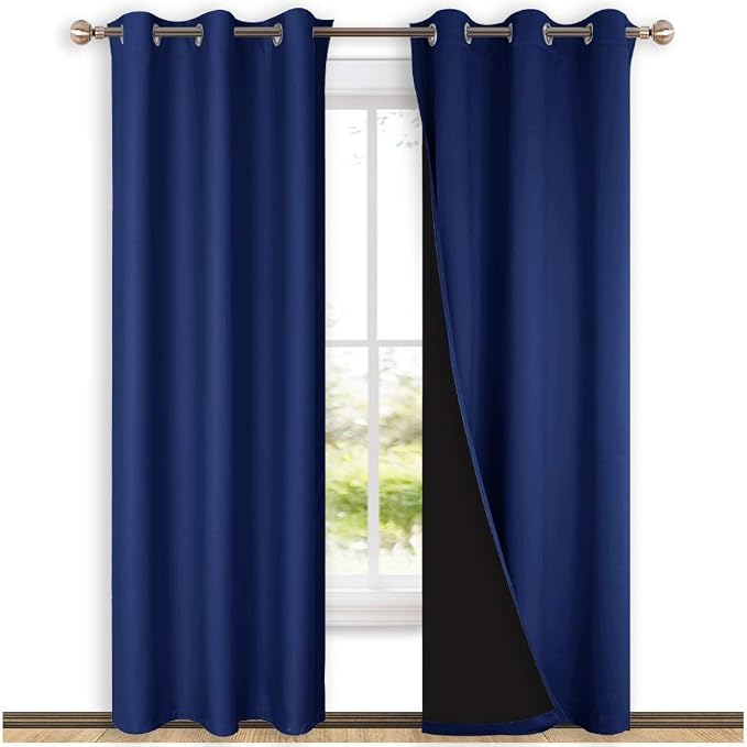 NICETOWN Full Shade Curtain Panels, Royal Blue, Pair of Thermal Insulated & by NICETOWN