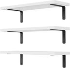 DOLLFIO Floating Shelves, 3 Sets Wall Wooden Shelves by DOLLFIO