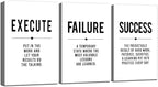 Framed Canvas Wall Art Success Quote, Office Wall Art, Positive Motivational by EPHANYART