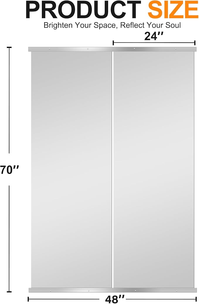 Delma Home Gym Mirror, Large Full Body Tempered Glass Frameless, Wall-Mounted - Image 5