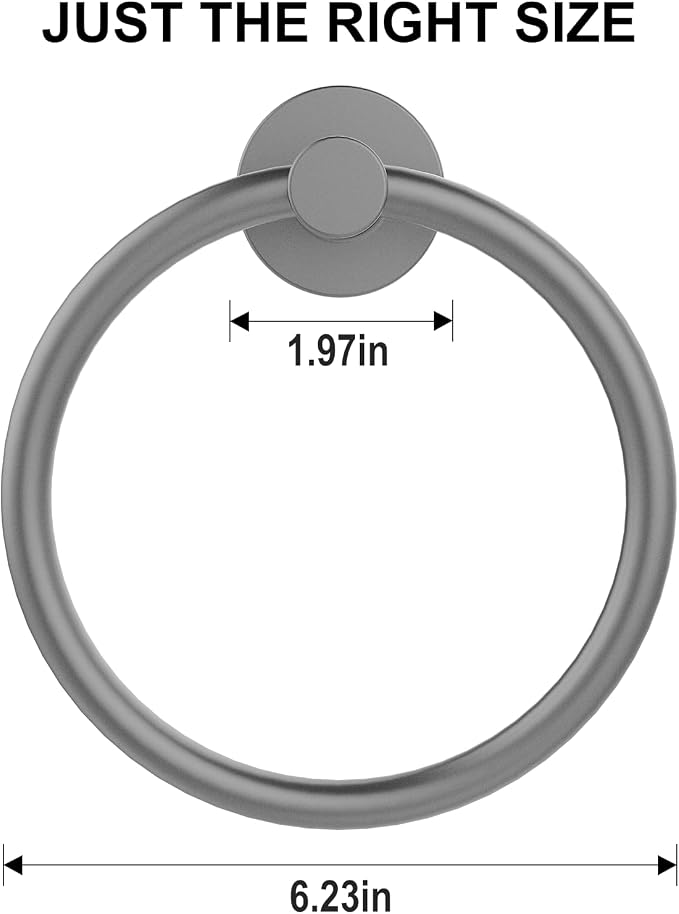 SetSail Towel Holder for Bathroom Wall Mounted Screw-in Towel Ring Stainless - Image 6