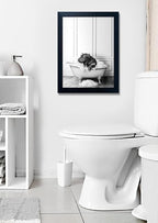 Black and White Bathroom Decor Funny Hippo in Bathtub Wall Art Framed Humor - Image 7