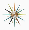 22 Inch Mid-Century Style Metal Crystal Wall Clock, Star-Shaped Silent by Unknown