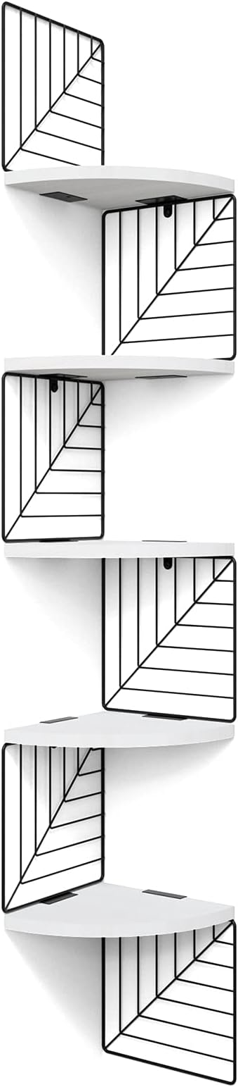 Love-KANKEI Corner Shelf Wall Mount of 5 Tier Rustic Wood Floating Shelves Wall by Love-KANKEI