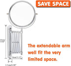Welllink 8Inch Max Wall Mounted Bathroom Mirror, 10X Magnification - Image 6