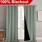 NICETOWN 100% Blackout Window Curtain Panels, Heat and Full Light Blocking - Image 2