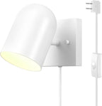 Globe Electric 65000146 1-Light Plug-in or Hardwire Wall Sconce, Matte White by GlobeElectric