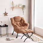 Tiita Modern Large Accent Lounge Chair with Ottoman, Leisure Sofa Armchair with Footrest, Reading Chair for Bedroom, Living Room, Dorm Rooms, Garden and Courtyard - Image 6