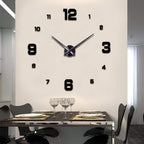 DIY 3D Wall Clock Large Frameless Watch Mirror Surface Wall Art Clock by LOZMOM