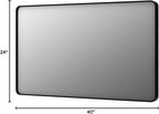 LOAAO 40x24 Inch Black Metal Framed Bathroom Mirror - Image 7