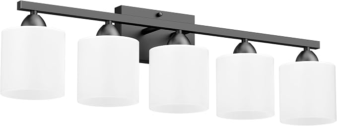Black Bathroom Lighting Fixtures Over Mirror, 5-Light Anti-Rust Vanity Light - Image 8