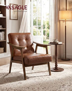 VASAGLE Accent Chair, PU Leather Armchair, Button Tufted, Thick Cushion - Image 3